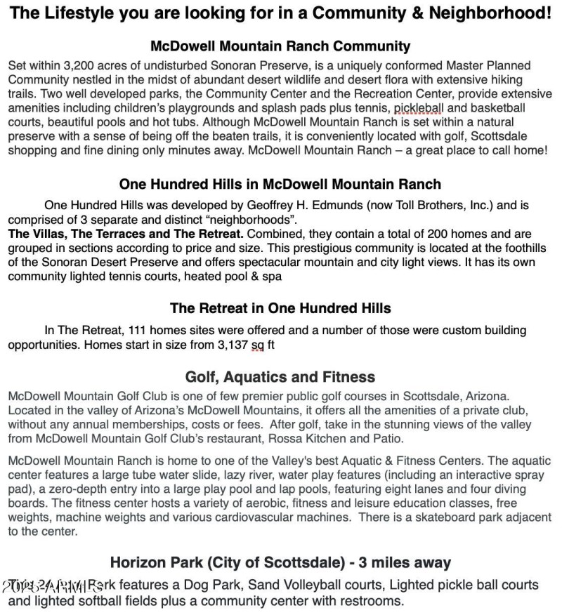 Community Amenities