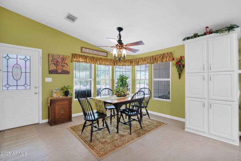 Dinning Overlooks Backyard