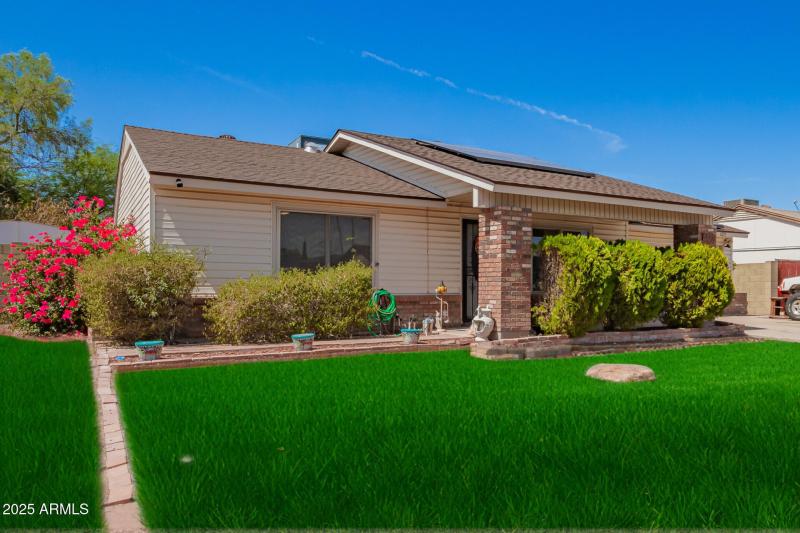 Front Yard Virtually staged with grass