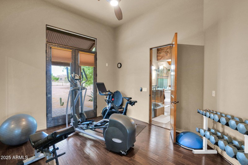 Workout/weight room off master bath