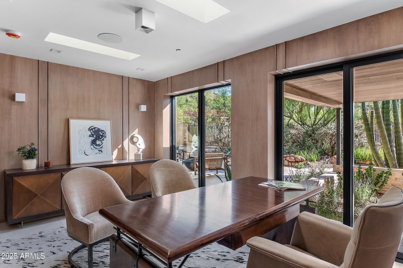Office w/custom walnut paneling