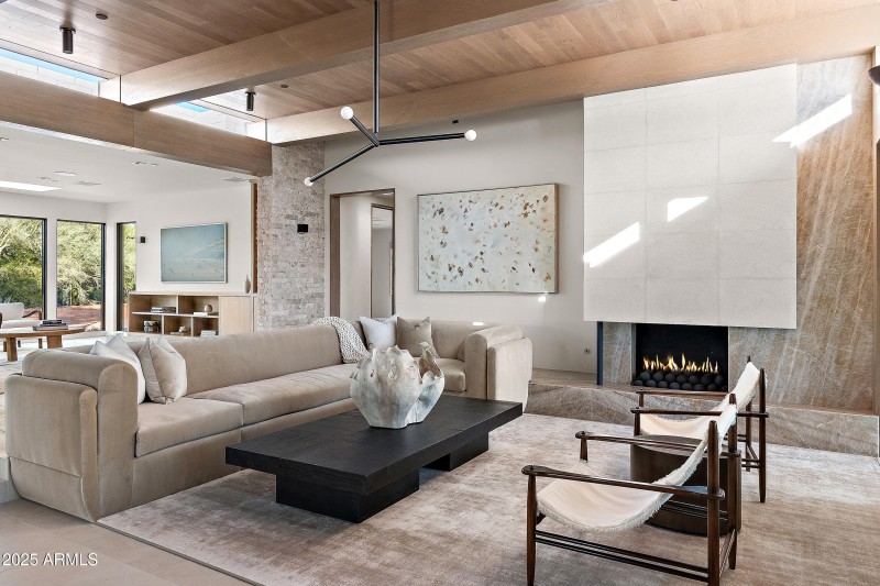 Living room open to adjacent family room