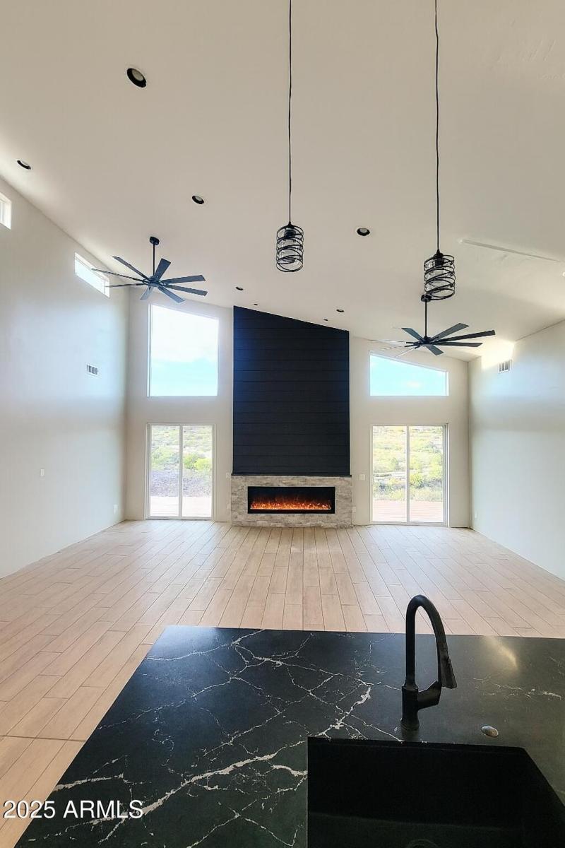 Staged fireplace