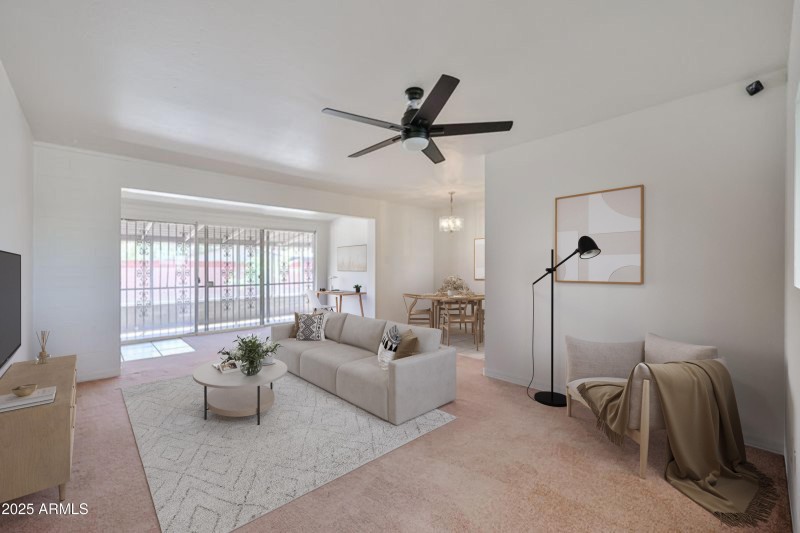 Loma Living Room virtually staged