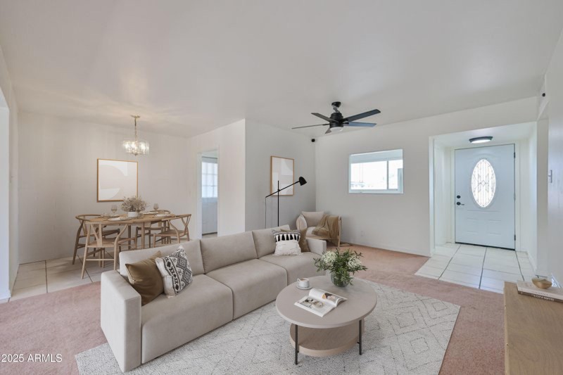 Living and Dining virtually staged