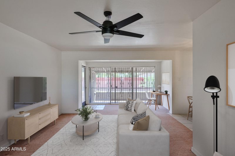 Spacious Living Room virtually staged