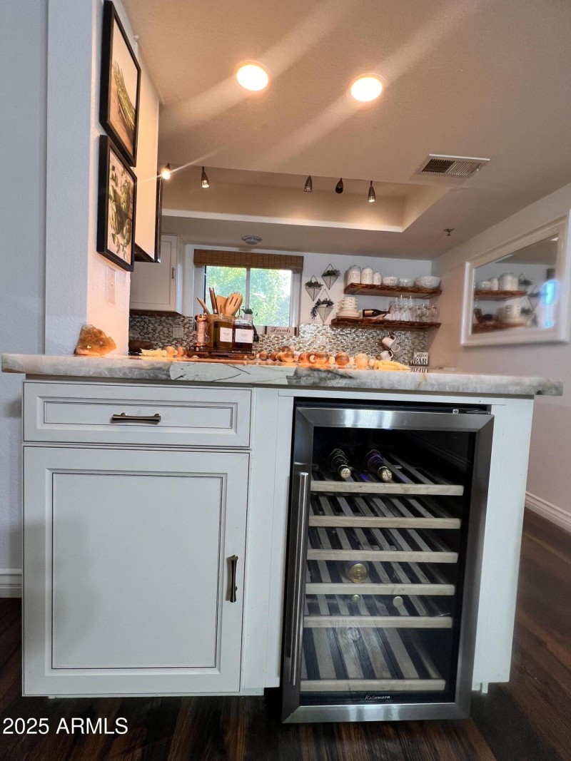 BUILT IN BLUE LIT WINE FRIDGE