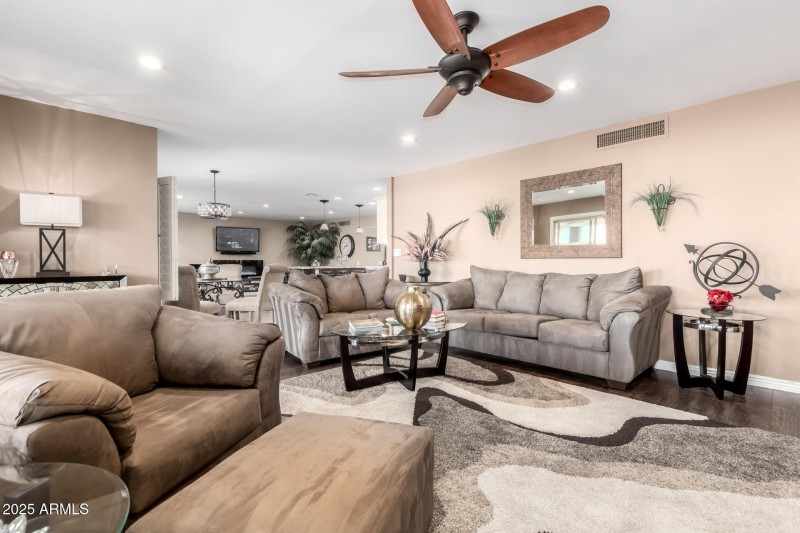 Canned lights and ceiling fan