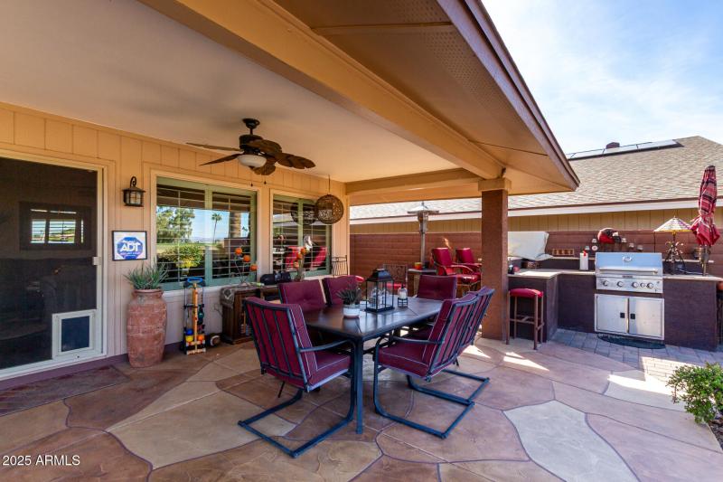 Dining by built in BBQ