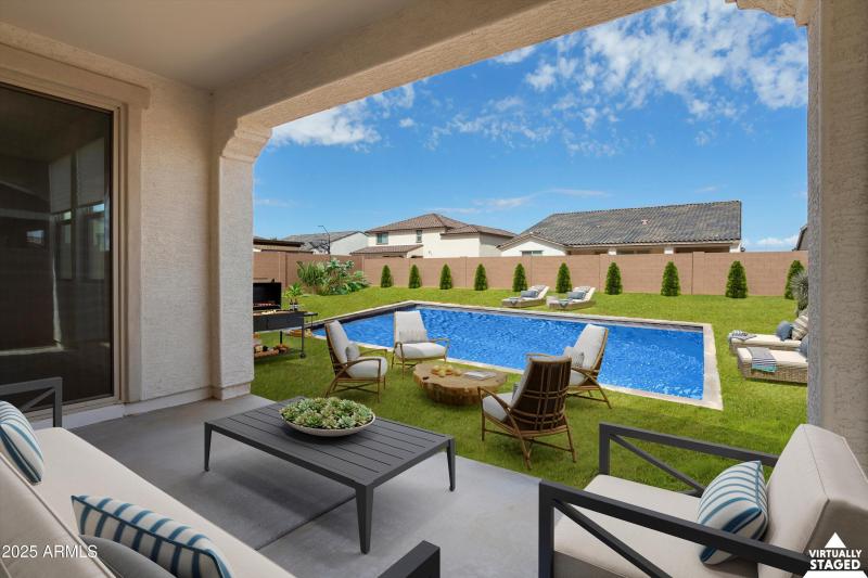 Rear Patio - Virtually Staged