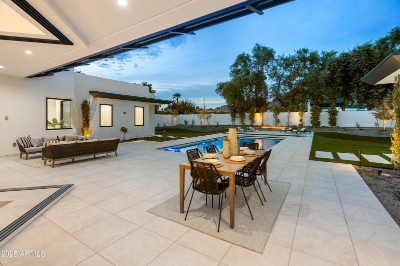 Back patio at night