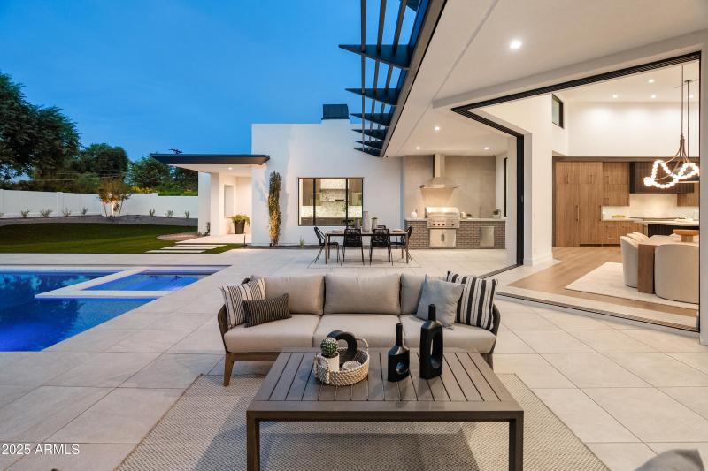 Back patio at night