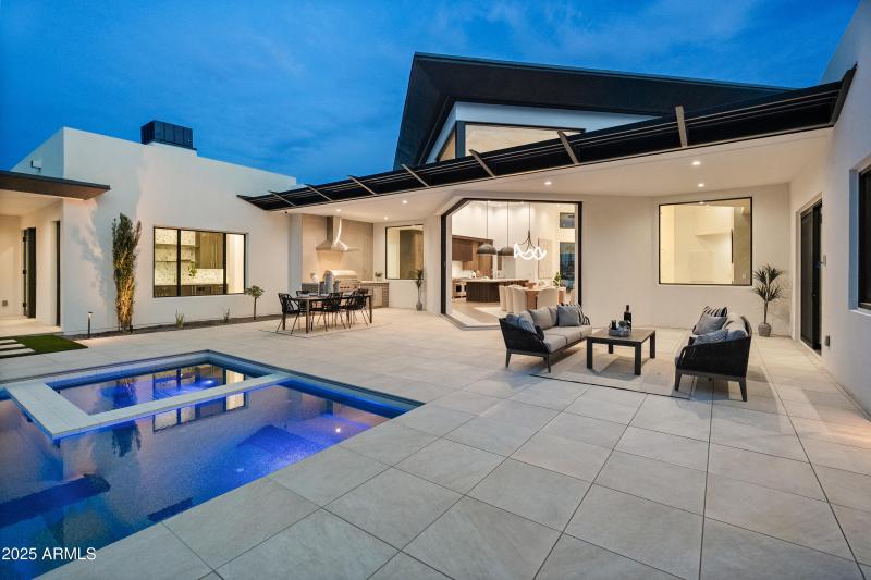 Back patio at night