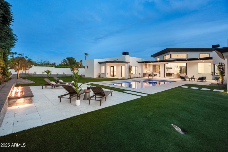 Backyard at night