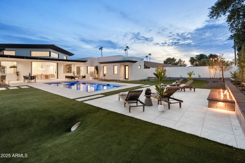 Backyard at night