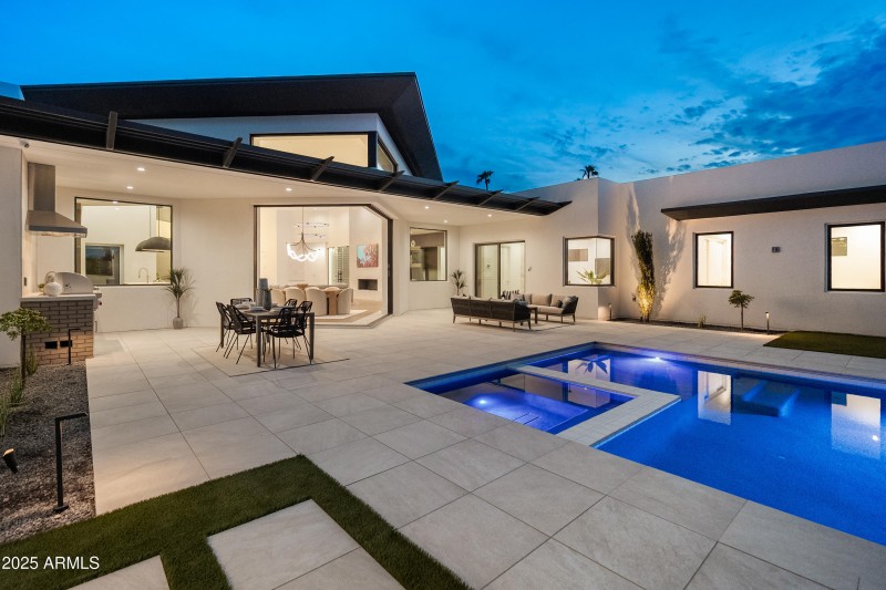 Back patio at night