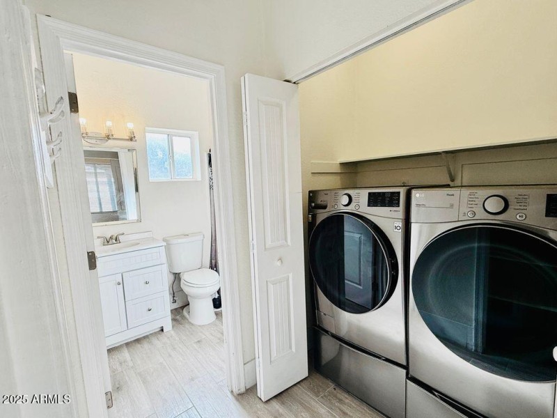 inside laundry area