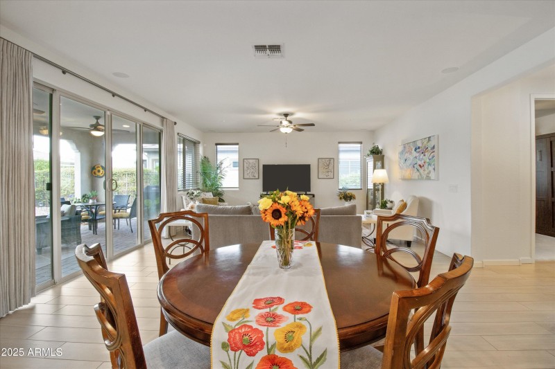 Dining with Backyard Views