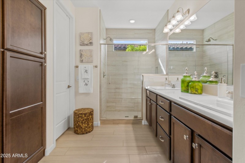 Shower with Floor to Ceiling Tile