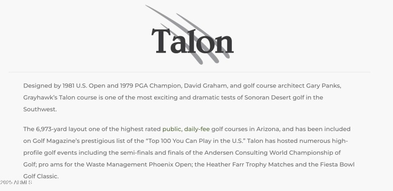 Grayhawk’s Talon course