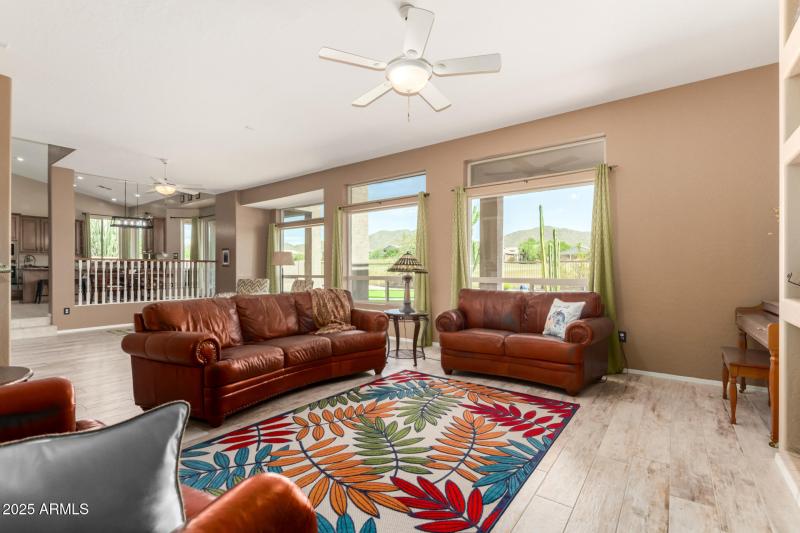 Spacious Family Room, High Ceilings