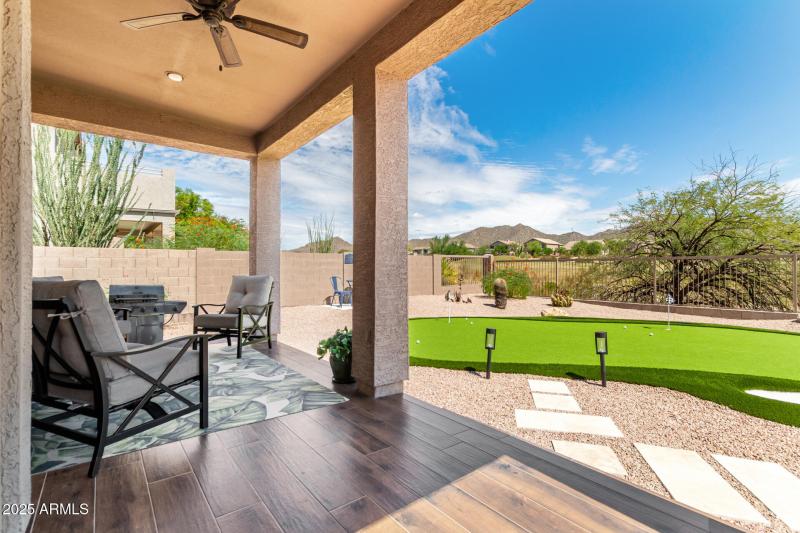 Covered Patio with Putting Green