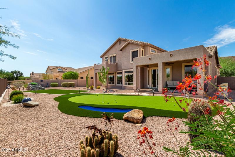 Beautiful Rock Yard with Putting Green
