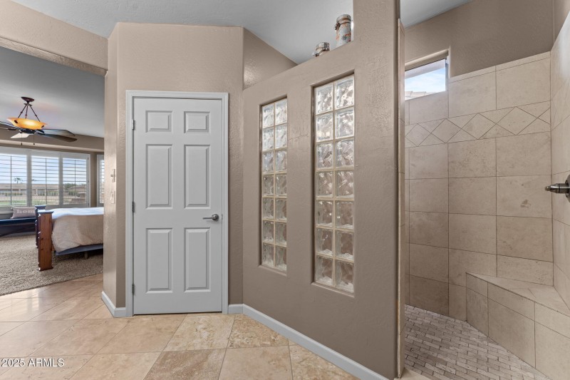 Large private walk-in shower