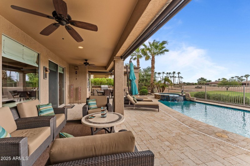 Privacy screens on patio