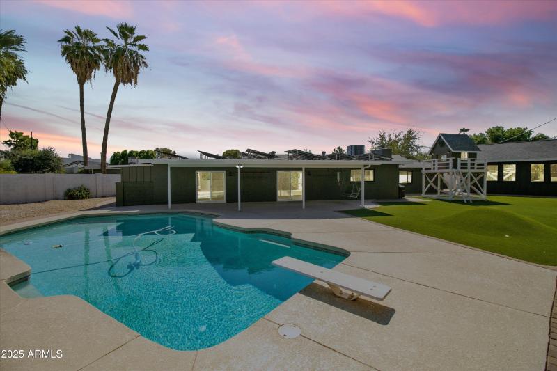 Pool towards House