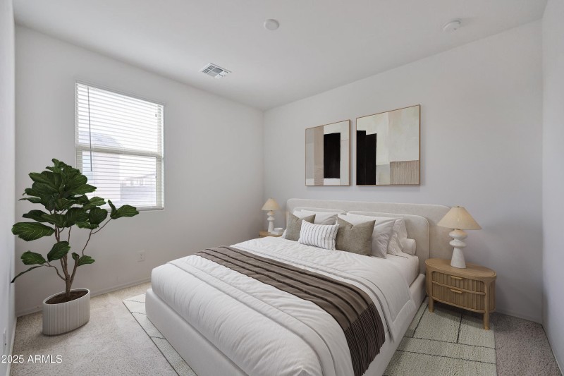 Downstairs bedroom virtually staged