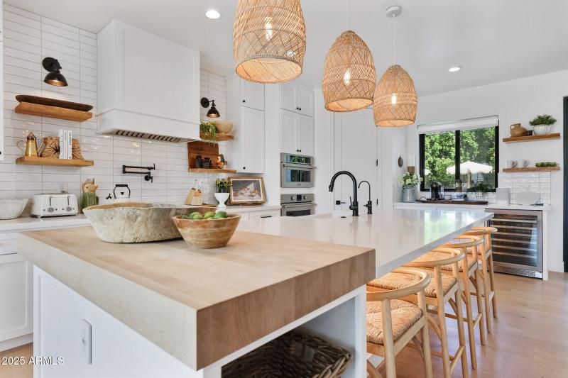 Quartz island and butcher block