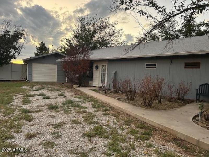 Front Door and detached garage
