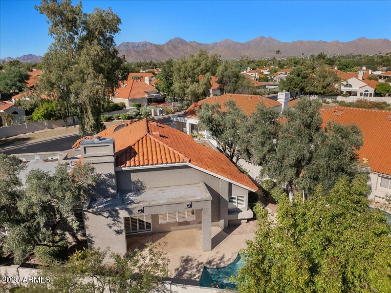 Aerial back of home