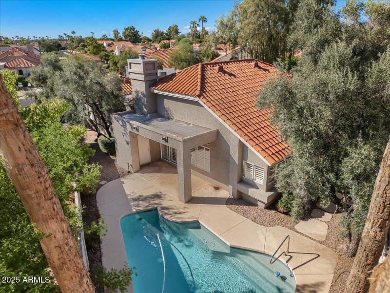 Aerial back of home