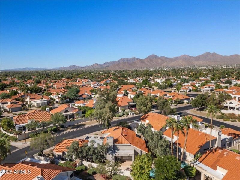 Aerial back of home