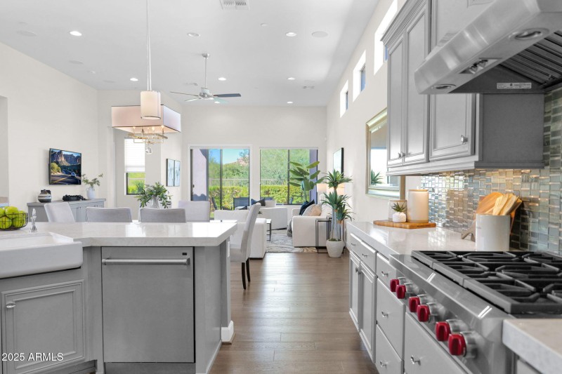 kitchen into living