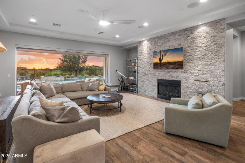 Great room with fireplace