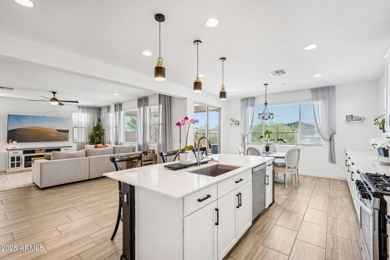 Kitchen Island and Great Room