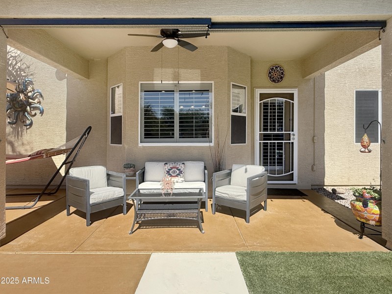 Covered Patio with Relaxing Lounge Area