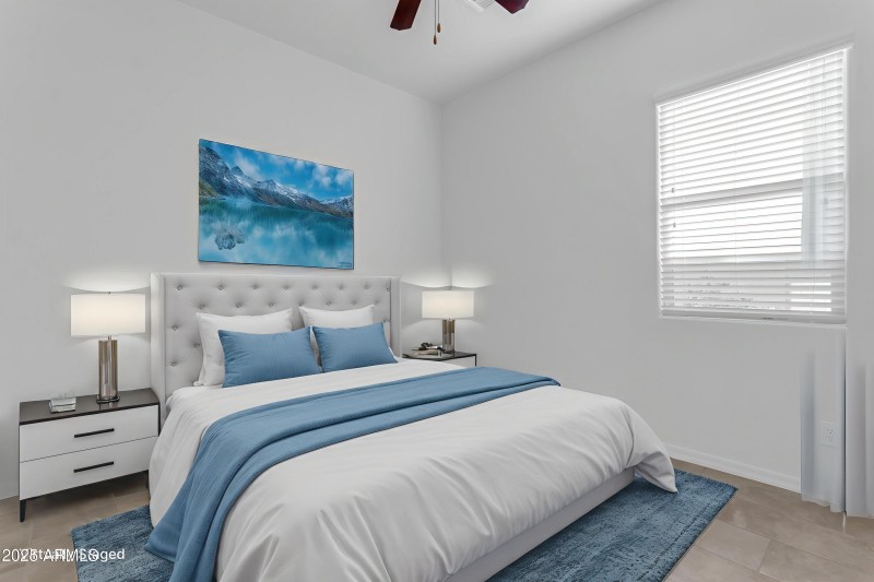 virtually staged spare bedroom