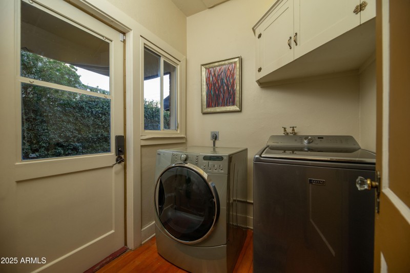 Laundry room and backyard exit