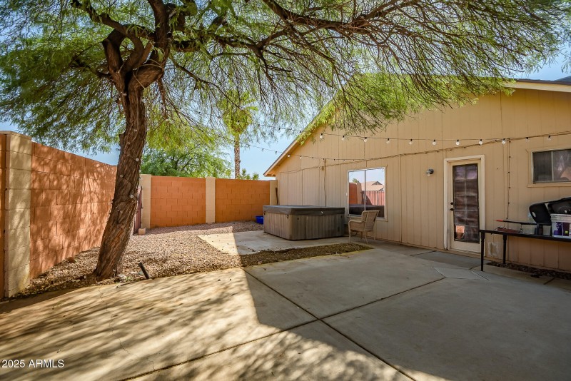 Side yard - with hot tub!