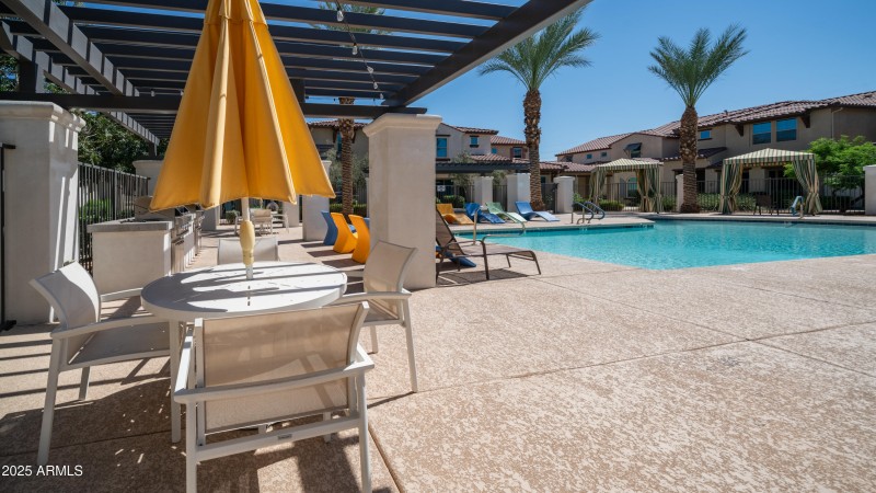 Pool Lounge Area with Built in Grills