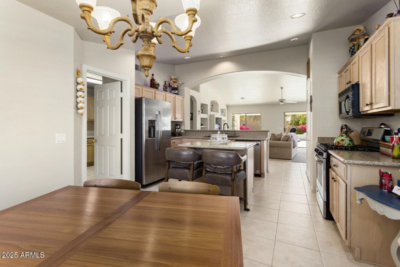 Eating area overlooking kitchen