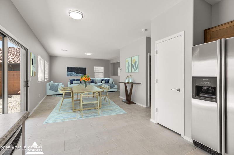 Virtually Staged Great Room from Kitchen