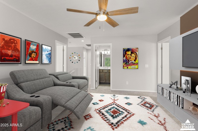 virtually staged loft and bath