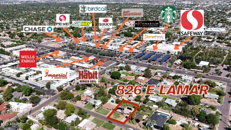 826 E lamar Aerial Amenities