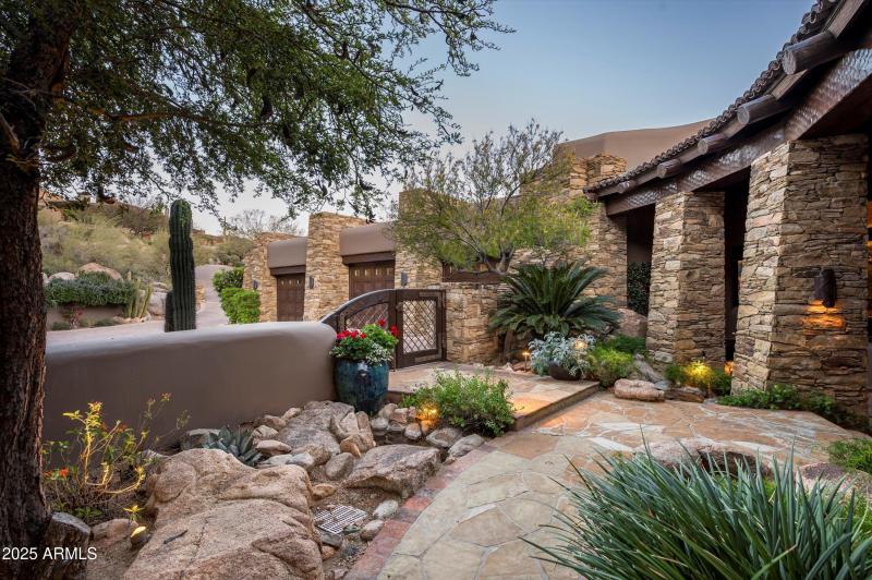 Welcoming courtyard entry