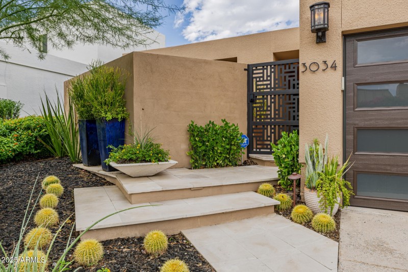 Travertine Walkway to Entry
